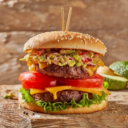 Double Beef Patty Burger with Guacamole