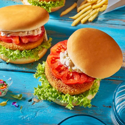 Fish Burger with Tartar Sauce